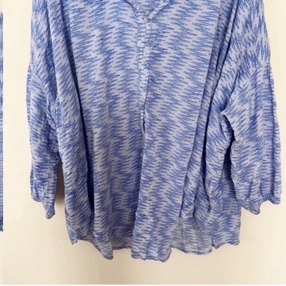 Free People Intimately Size Small Blooms For You Loungewear Shirt Blue Abstract - Picture 4 of 8